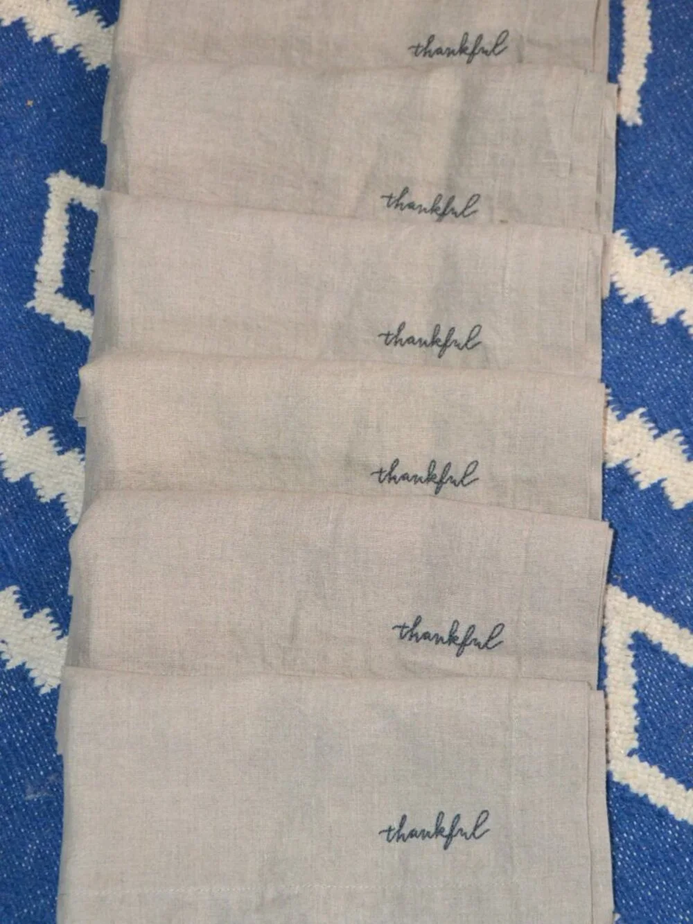 Lot Of SIX Crate & Barrel Dinner Napkins 100% Linen 22x22 
